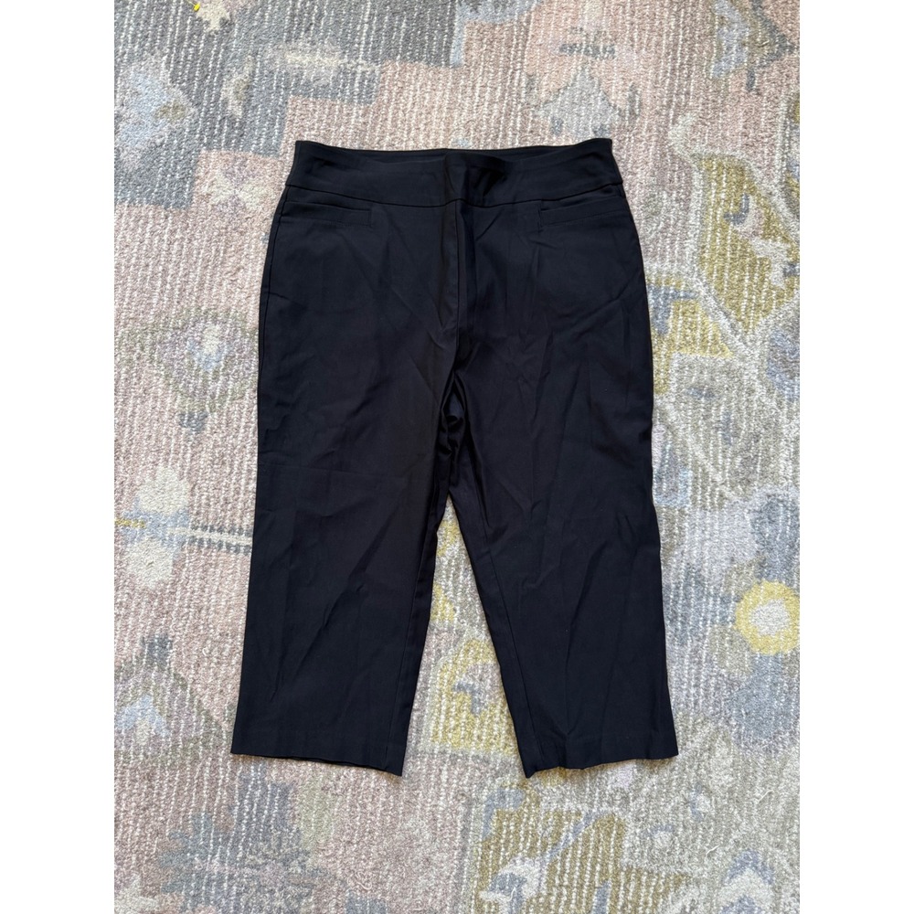 Kim Rogers Tummy‎ Control Black Cropped Pants Womens Size 16 Career Casual